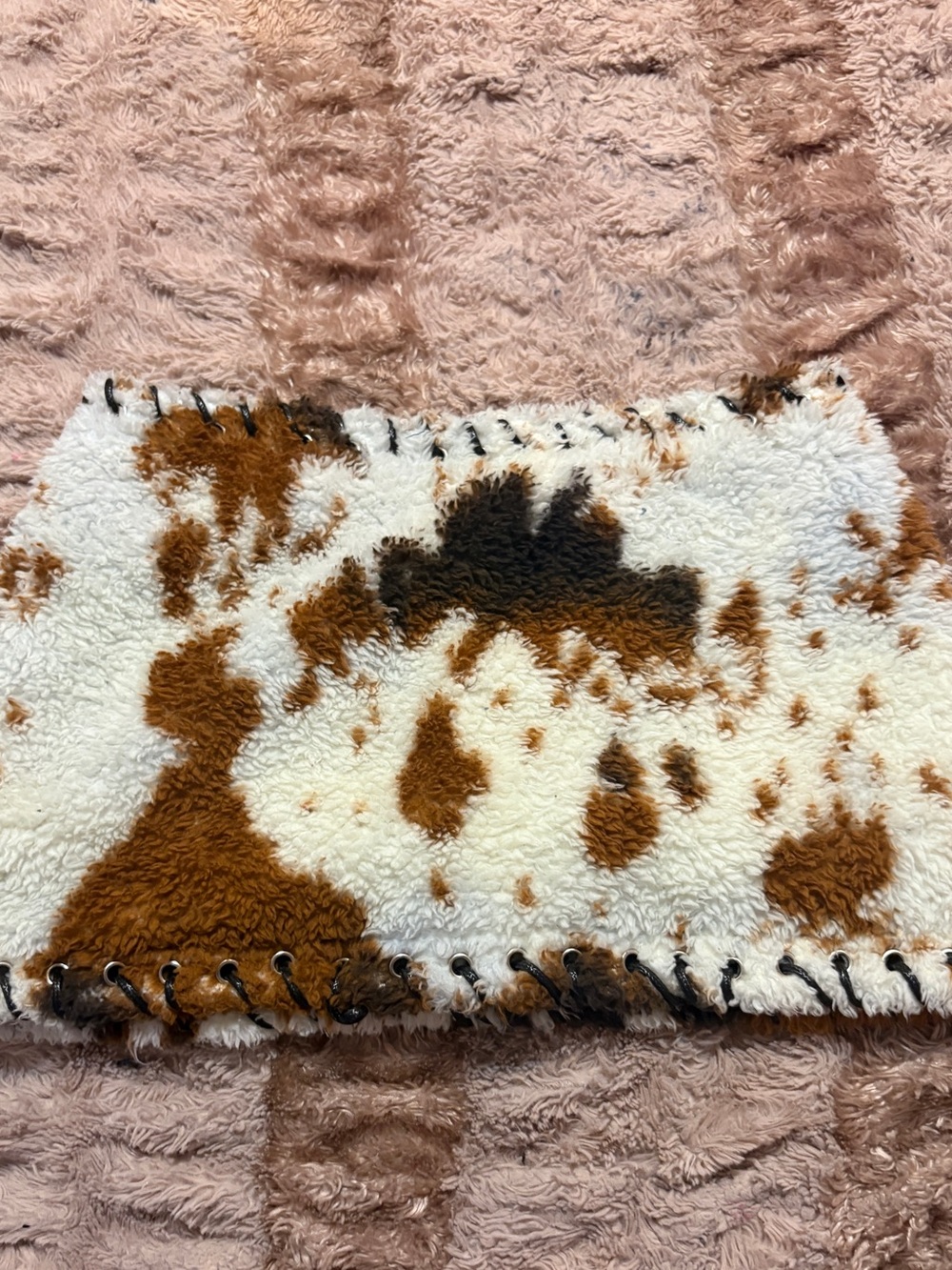Cow print mini skirt